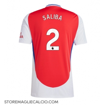 Arsenal William Saliba #2 Maglia Gara Casa Repliche 2024-25
